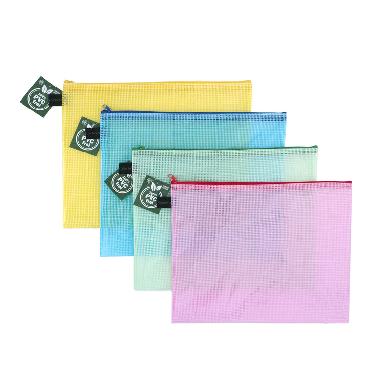 PVC-freier Reißverschluss-Beutel A4 bunt