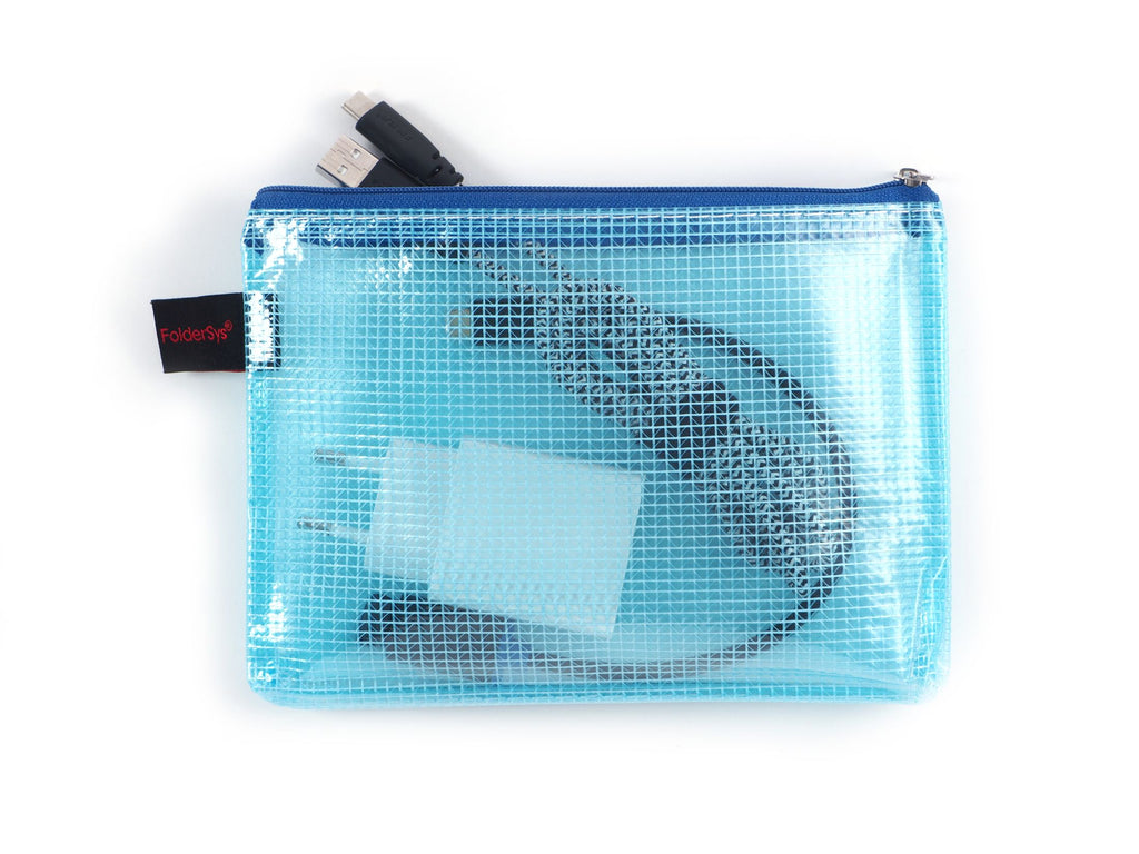 FolderSys Reißverschlußtasche Mesh Bag PVC B6 220x173mm farblos