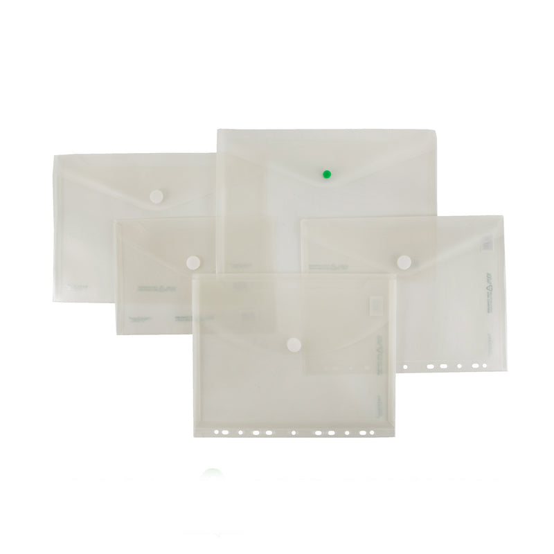FolderGreen® envelope A4 with gusset and filing-strip - 100% PCR-PP - Neutral